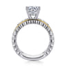 Lilith - 14K White-Yellow Gold Round Diamond Engagement Ring - 1 ct