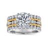 Lilith - 14K White-Yellow Gold Round Diamond Engagement Ring - 1 ct