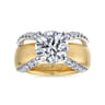 Clark - 14K White-Yellow Gold Round Diamond Engagement Ring - 0.4 ct
