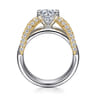 Orleans - 14K White-Yellow Gold Round Diamond Engagement Ring - 0.4 ct