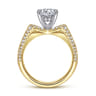 Miranda - 14K White-Yellow Gold Round Diamond Engagement Ring - 0.5 ct