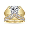 Miranda - 14K White-Yellow Gold Round Diamond Engagement Ring - 0.5 ct