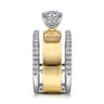 Aiza - 14K White-Yellow Gold Round Diamond Engagement Ring - 0.57 ct