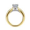 Bebe - 14K White-Yellow Gold Wide Band Round Diamond Engagement Ring - 1 ct