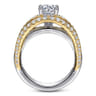Milene - 14K White-Yellow Gold Round Split Shank Diamond Engagement Ring - 0.6 ct