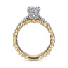 Dorian - 14K White-Yellow Gold Round Diamond Engagement Ring - 0.53 ct