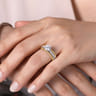Dorian - 14K White-Yellow Gold Round Diamond Engagement Ring - 0.53 ct