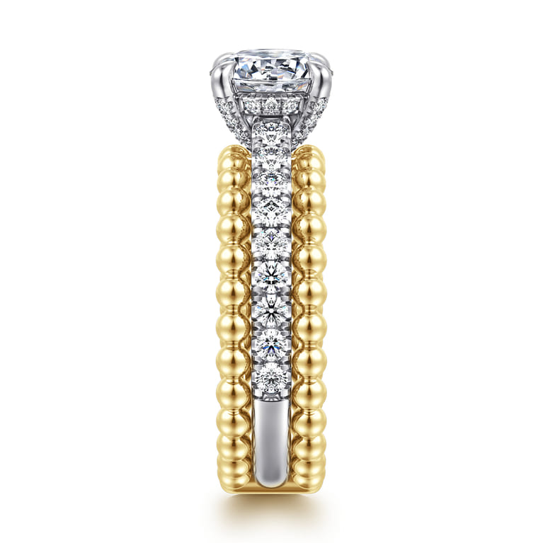 Dorian - 14K White-Yellow Gold Round Diamond Engagement Ring - 0.53 ct - Shot 4