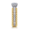 Dorian - 14K White-Yellow Gold Round Diamond Engagement Ring - 0.53 ct