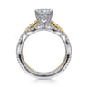 Edie - 14K White-Yellow Gold Round Diamond Engagement Ring - 1.1 ct
