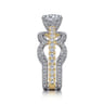 Edie - 14K White-Yellow Gold Round Diamond Engagement Ring - 1.1 ct