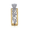 Galia - 14K White-Yellow Gold Round Diamond Engagement Ring - 0.2 ct