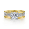 Gene - 14K White-Yellow Gold Round Diamond Engagement Ring - 0.31 ct