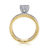 Gene - 14K White-Yellow Gold Round Diamond Engagement Ring - 0.31 ct
