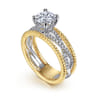 Gene - 14K White-Yellow Gold Round Diamond Engagement Ring - 0.31 ct