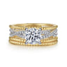 Gene - 14K White-Yellow Gold Round Diamond Engagement Ring - 0.31 ct