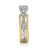 Gene - 14K White-Yellow Gold Round Diamond Engagement Ring - 0.31 ct