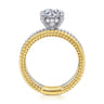 Gene - 14K White-Yellow Gold Round Diamond Engagement Ring - 0.4 ct