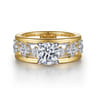 Gretchen - 14K White-Yellow Gold Round Diamond Engagement Ring - 0.61 ct