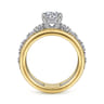 Gretchen - 14K White-Yellow Gold Round Diamond Engagement Ring - 0.61 ct