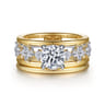 Gretchen - 14K White-Yellow Gold Round Diamond Engagement Ring - 0.61 ct