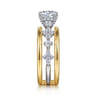 Gretchen - 14K White-Yellow Gold Round Diamond Engagement Ring - 0.61 ct