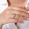 Gretchen - 14K White-Yellow Gold Round Diamond Engagement Ring - 0.61 ct