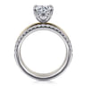 Reba - 14K White-Yellow Gold Round Diamond Engagement Ring - 0.5 ct