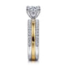 Reba - 14K White-Yellow Gold Round Diamond Engagement Ring - 0.5 ct
