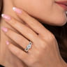 Reba - 14K White-Yellow Gold Round Diamond Engagement Ring - 0.5 ct