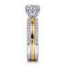 Reba - 14K White-Yellow Gold Round Diamond Engagement Ring - 0.5 ct