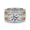 Shirah - 14K White-Yellow Gold Round Diamond Engagement Ring - 2.5 ct