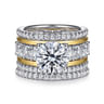 Shirah - 14K White-Yellow Gold Round Diamond Engagement Ring - 2.5 ct