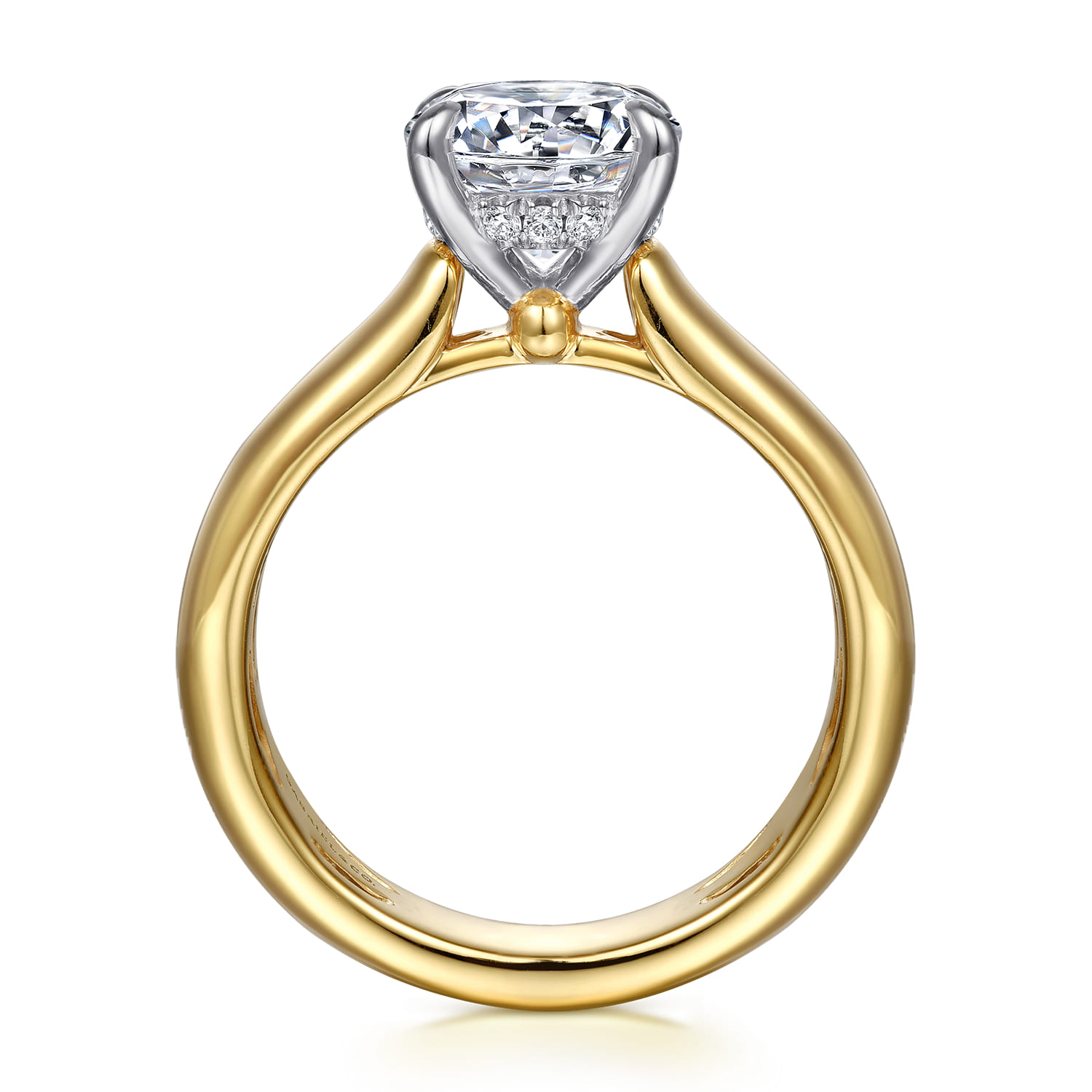 Reeve - 14K Yellow-White Gold Round Diamond Engagement Ring - 0.07 ct - Shot 2