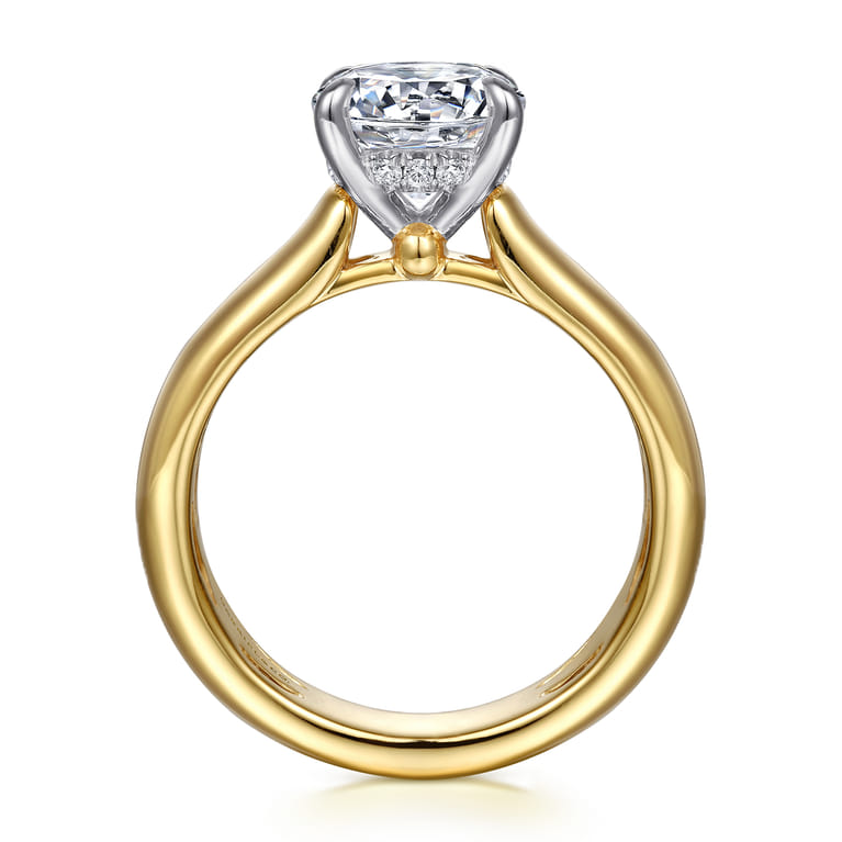 Reeve - 14K Yellow-White Gold Round Diamond Engagement Ring - 0.07 ct - Shot 2