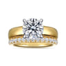 Reeve - 14K Yellow-White Gold Round Diamond Engagement Ring - 0.07 ct