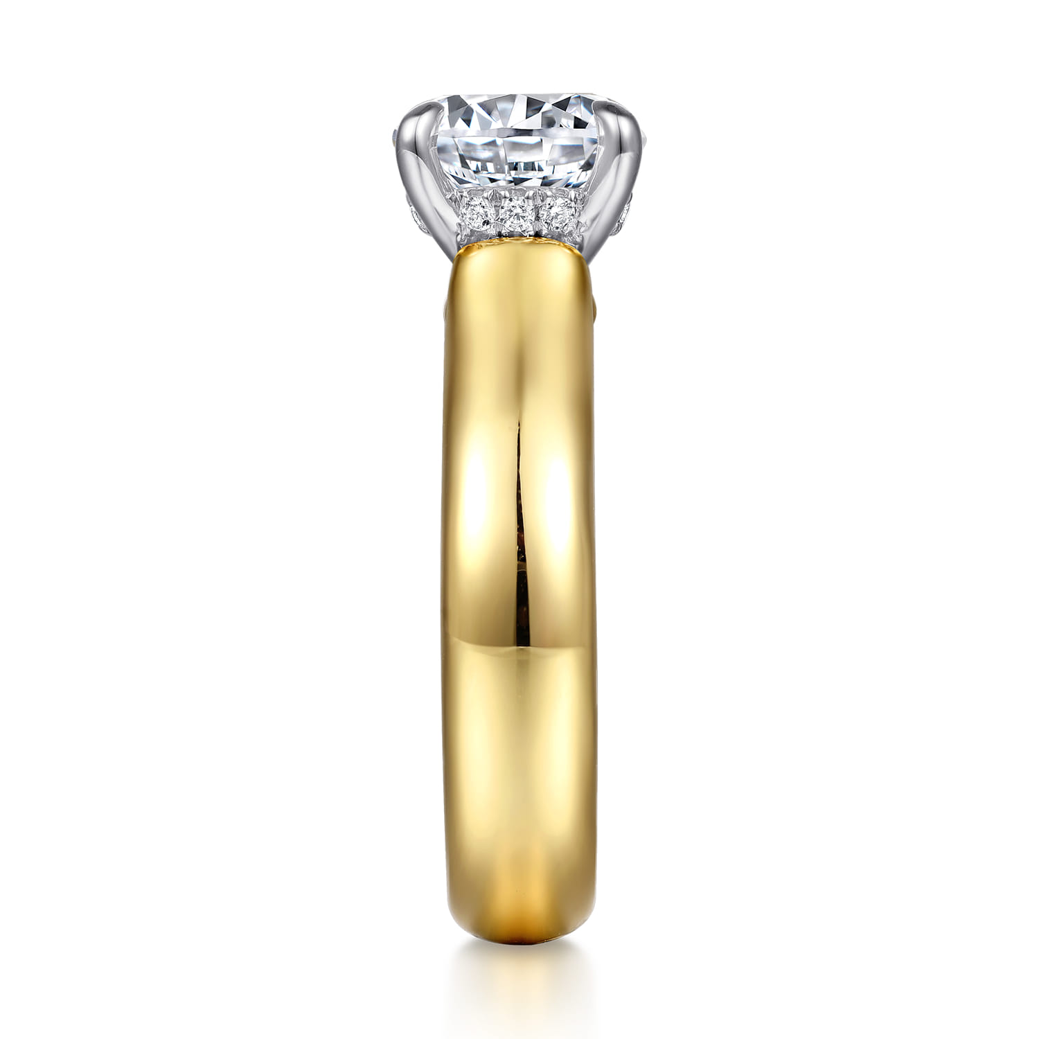 Reeve - 14K Yellow-White Gold Round Diamond Engagement Ring - 0.07 ct - Shot 5