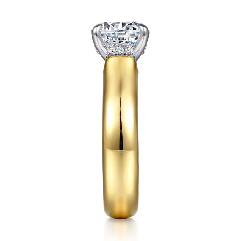 Reeve - 14K Yellow-White Gold Round Diamond Engagement Ring - 0.07 ct - Shot 5