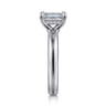 Neema - 18K White Gold Emerald Cut Diamond Engagement Ring - 0.07 ct