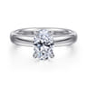 Neema - 18K White Gold Oval Diamond Engagement Ring - 0.07 ct