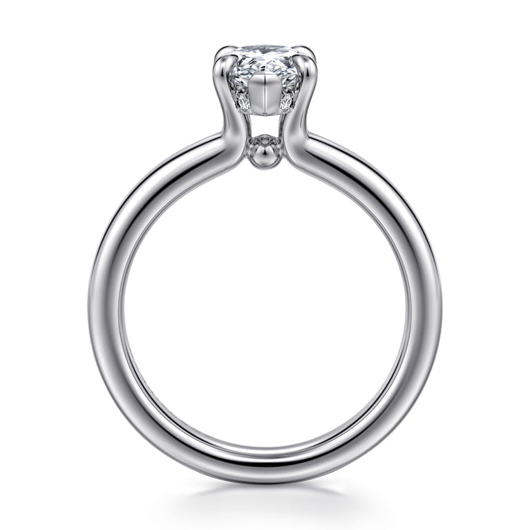 Neema - 18K White Gold Pear Shape Diamond Engagement Ring - 0.06 ct - Shot 2