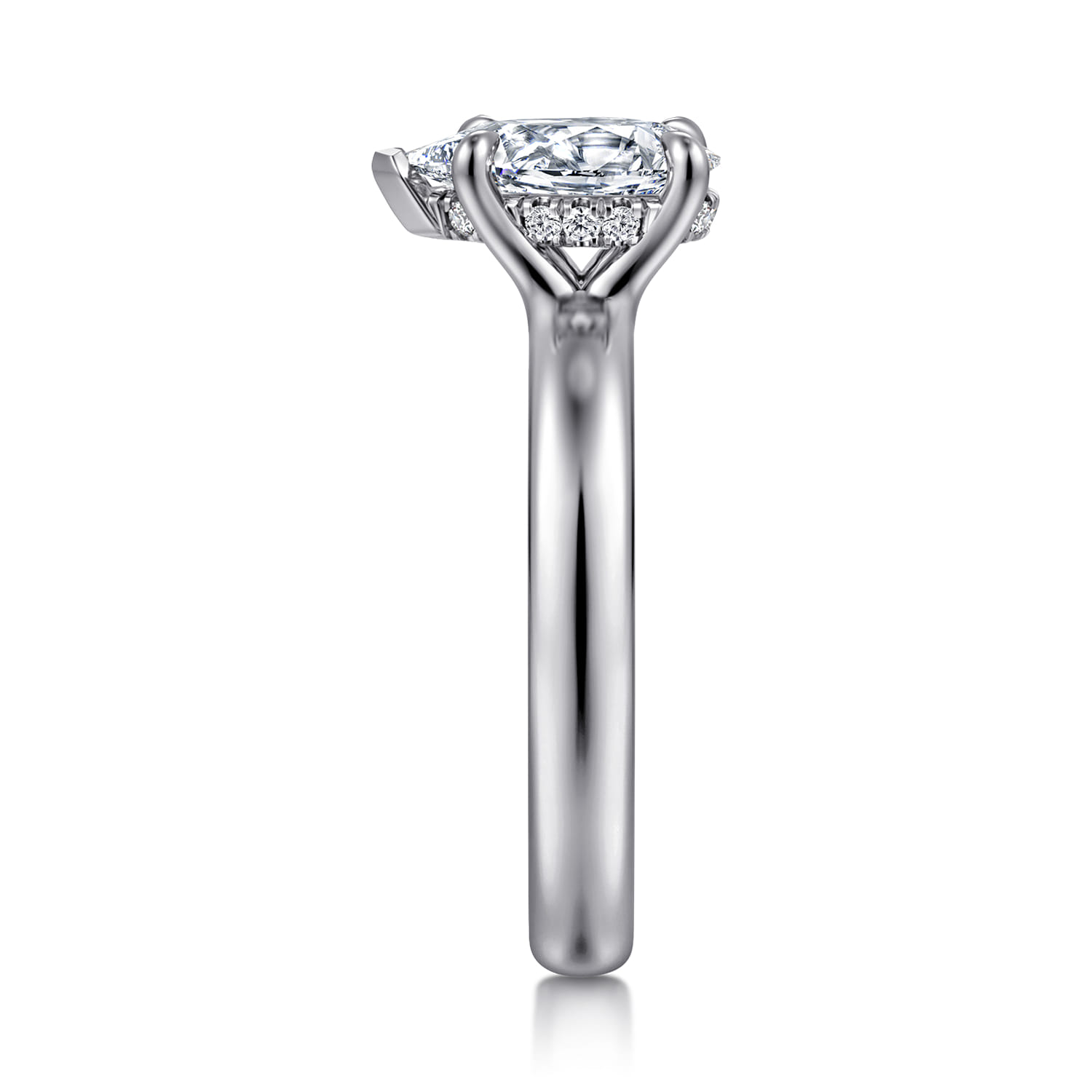 Neema - 18K White Gold Pear Shape Diamond Engagement Ring - 0.06 ct - Shot 4