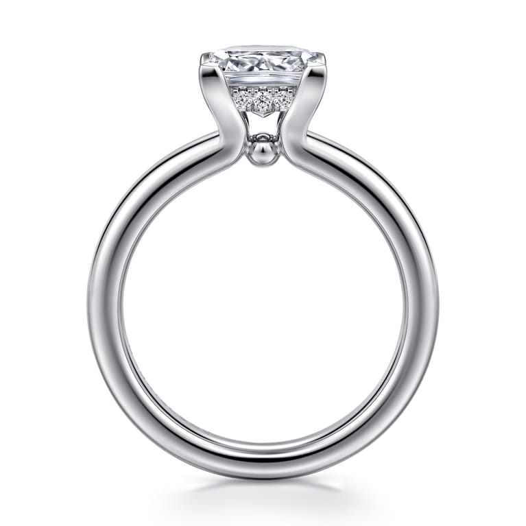 Neema - 18K White Gold Princess Cut Diamond Engagement Ring - 0.06 ct - Shot 2