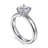 Neema - 18K White Gold Round Diamond Engagement Ring - 0.07 ct