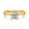 Neema - 18K Yellow Gold Cushion Cut Diamond Engagement Ring - 0.06 ct