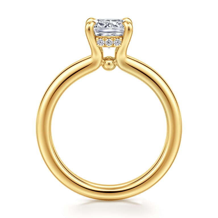 Neema - 18K Yellow Gold Cushion Cut Diamond Engagement Ring - 0.06 ct - Shot 2