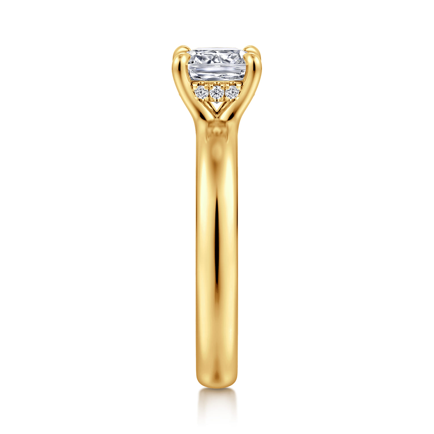 Neema - 18K Yellow Gold Cushion Cut Diamond Engagement Ring - 0.06 ct - Shot 4