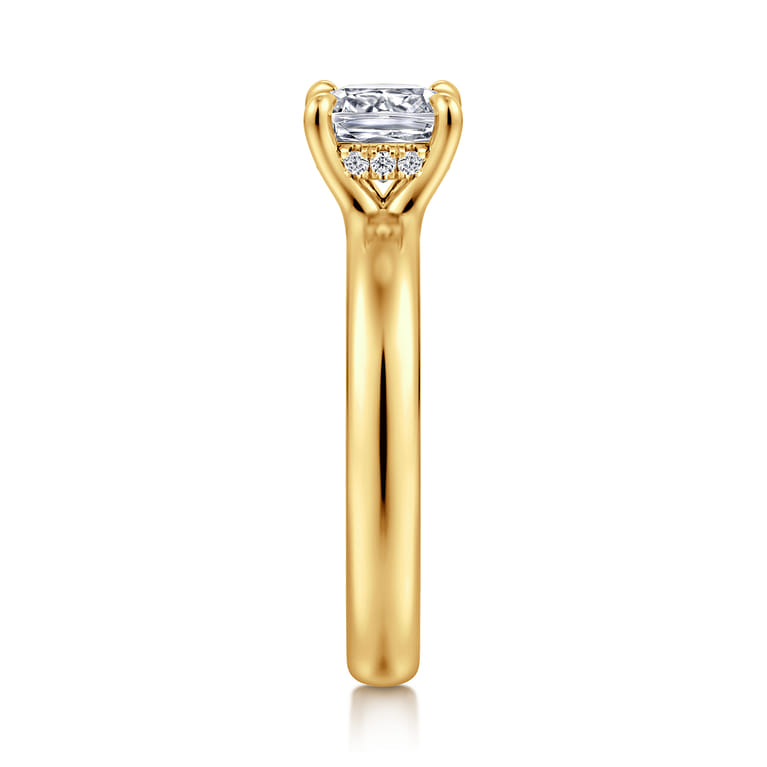 Neema - 18K Yellow Gold Cushion Cut Diamond Engagement Ring - 0.06 ct - Shot 4