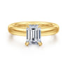 Neema - 18K Yellow Gold Emerald Cut Diamond Engagement Ring - 0.07 ct