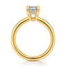Neema - 18K Yellow Gold Emerald Cut Diamond Engagement Ring - 0.07 ct